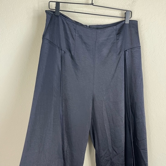 Paper London Lex Wide Leg Trouser Pants in Navy Size 14 - Picture 5 of 11